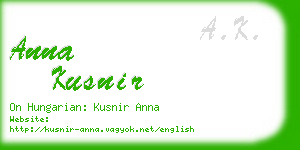 anna kusnir business card